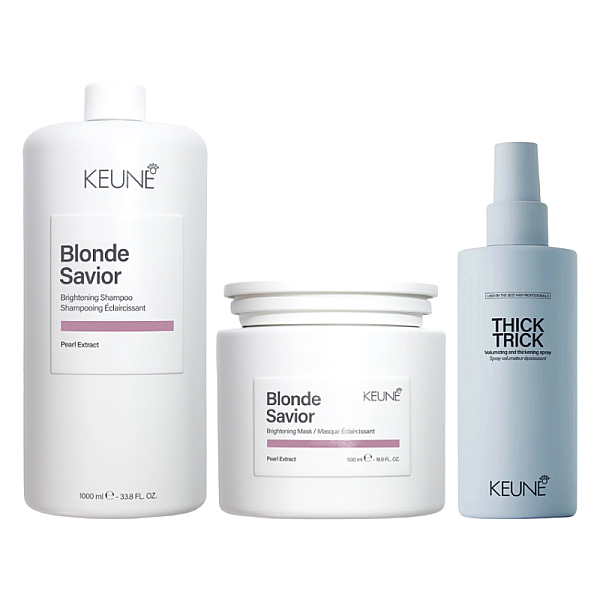 Pachet par blond care blonde savior - sampon 1000ml, masca 500ml, protectie termica 200ml