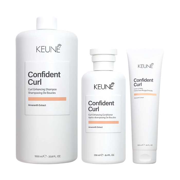 Pachet par cret confident curl care - sampon 1000ml, balsam 250ml, tratament leave-in wavy 300ml