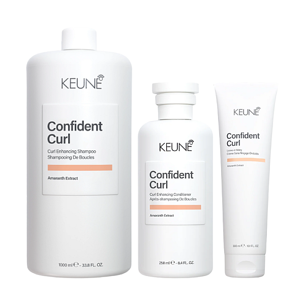 Pachet par cret confident curl care - sampon 1000ml, balsam 250ml, tratament leave-in wavy 300ml