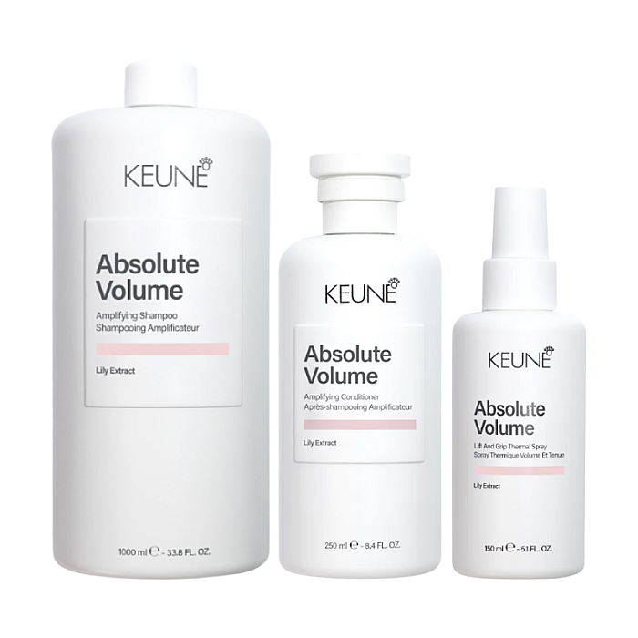 Pachet pentru volum care absolute volume - sampon 1000ml, balsam 250ml, spray thermal protect 150ml