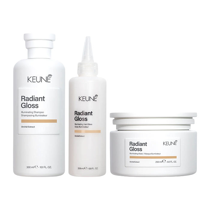 Pachet pentru stralucirea parului Care Radiant Gloss - Sampon 300ml, Masca 250ml, Tratament 200ml
