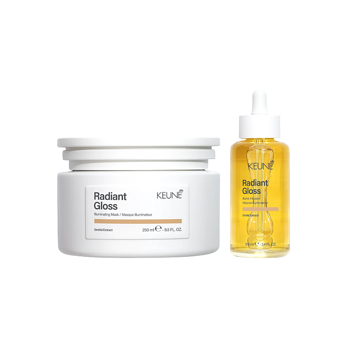 Pachet pentru stralucirea parului Care Radiant Gloss - Masca 250ml, Ser 100ml