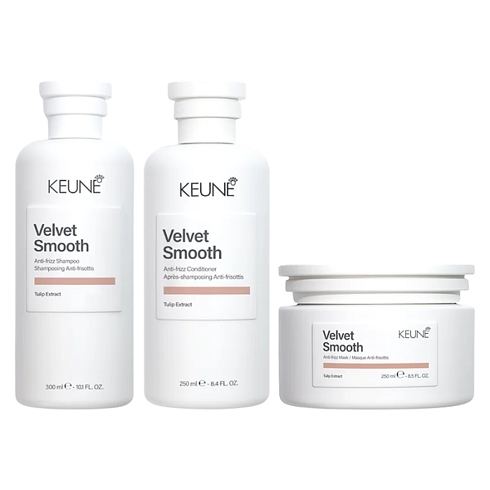 Pachet pentru netezirea parului Care Velvet Smooth - Sampon 300ml, Balsam 250ml, Masca 250ml