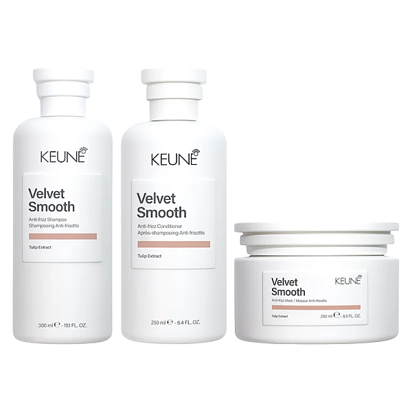 Pachet pentru netezirea parului Care Velvet Smooth - Sampon 300ml, Balsam 250ml, Masca 250ml