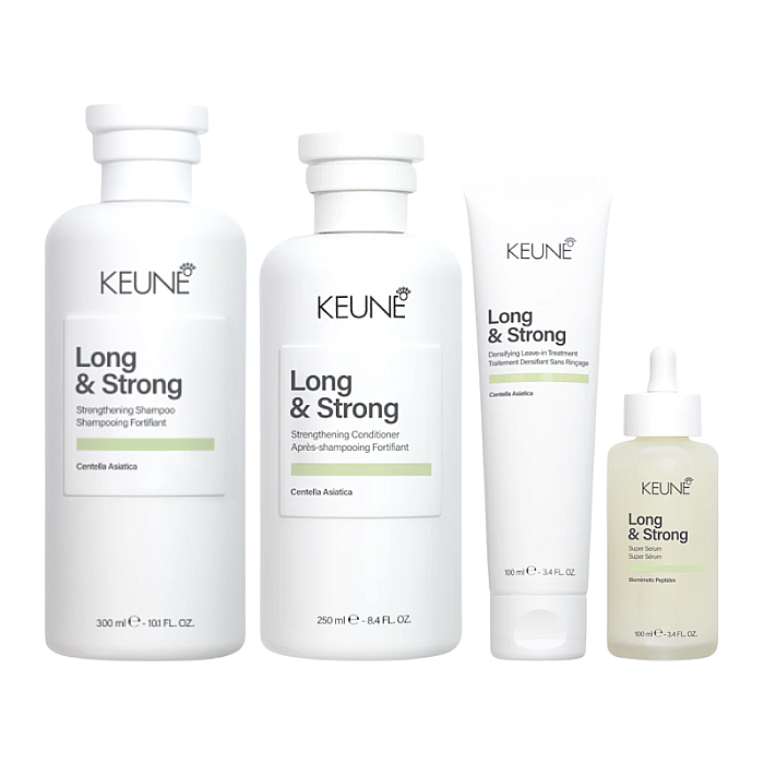 Pachet pentru parul deteriorat Care Long&Strong - Sampon 300ml, Balsam 250ml, Tratament 100ml, Ser 100ml