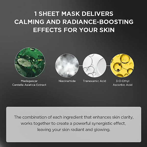 Masca pentru iluminare cu niacinamide Madagascar Centella Tone Brightening Glow