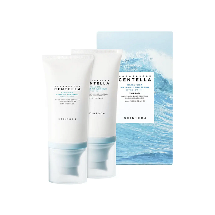 Set 2 x Serum hidratant cu protectie solara si acid hialuronic SPF50+ Madagascar Centella Hyalu-Cica Water-Fit