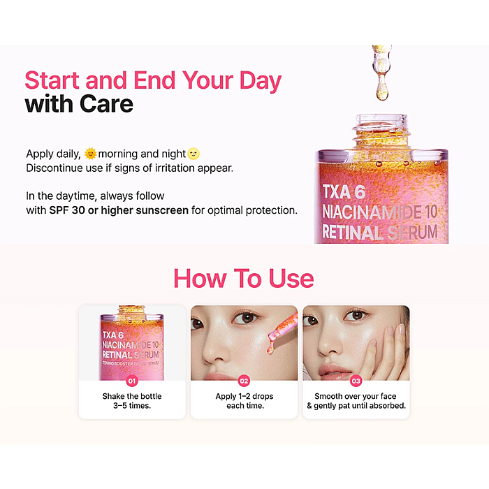 Ser multi-functional cu retinal si niacinamide TXA 6% Toning Booster