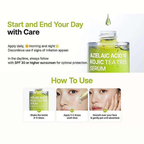 Ser de fata corector pentru ten acneic cu acid azelaic si acid kojic Clarifying Serum