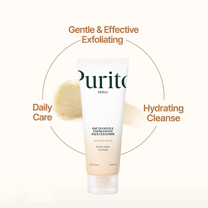 Gel exfoliant cu ovaz pentru ten sensibil Oat In Gentle Exfoliating Cleanser