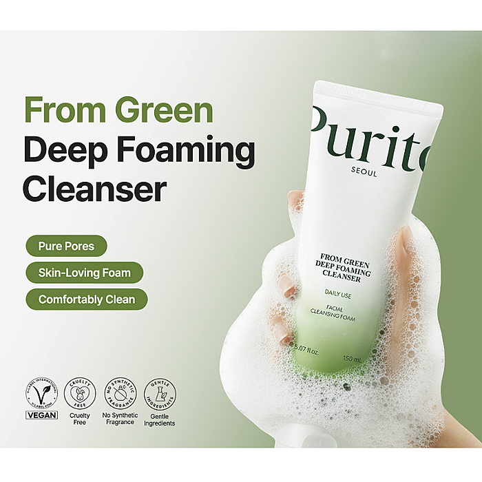 Spuma de curatare cu extract de ceai verde From Green Deep Foaming Cleanser