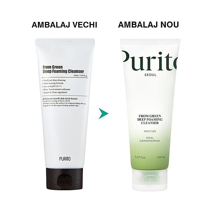 Spuma de curatare cu extract de ceai verde From Green Deep Foaming Cleanser