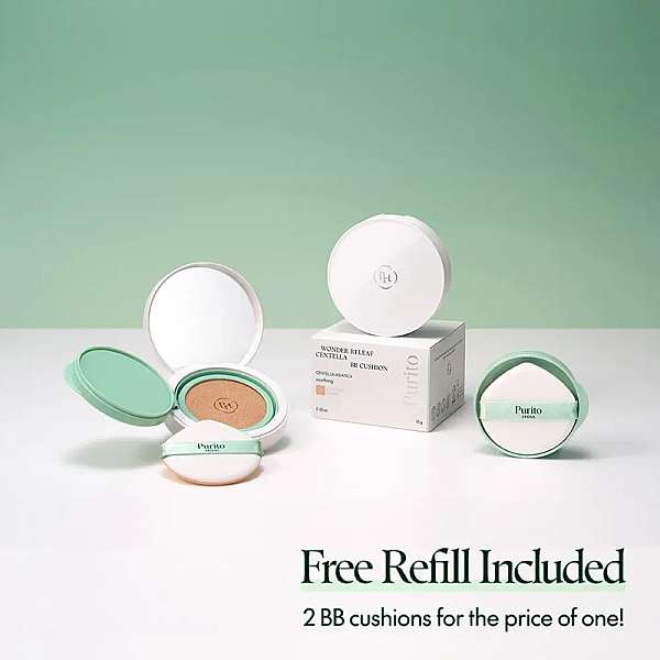 BB Cream Cushion cu Centella Asiatica si acid hialuronic Wonder Releaf Centella