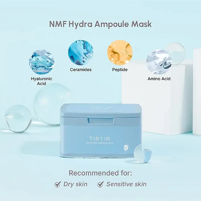 Set 30 de masti intens hidratante cu acid hialuronic si ceramide NMF Hydro Ampoule Mask