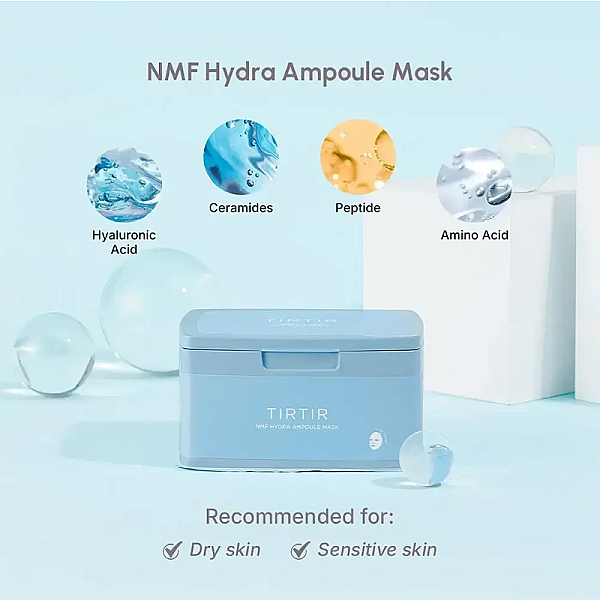 Set 30 de masti intens hidratante cu acid hialuronic si ceramide NMF Hydro Ampoule Mask