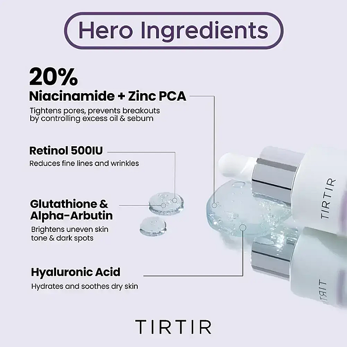 Ser de fata pentru iluminare si fermitate cu niacinamide 20% si retinol