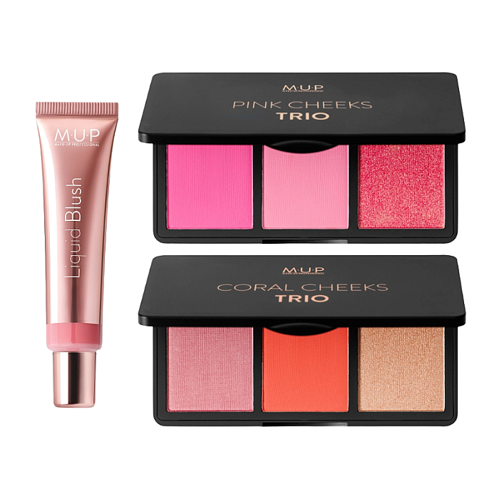 Bundle blush lichid, Paleta Cheeks Trio