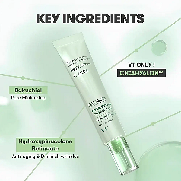 Crema de fata pentru iluminare cu retinol si niacinamide Cica Reti-A Cream 0.05