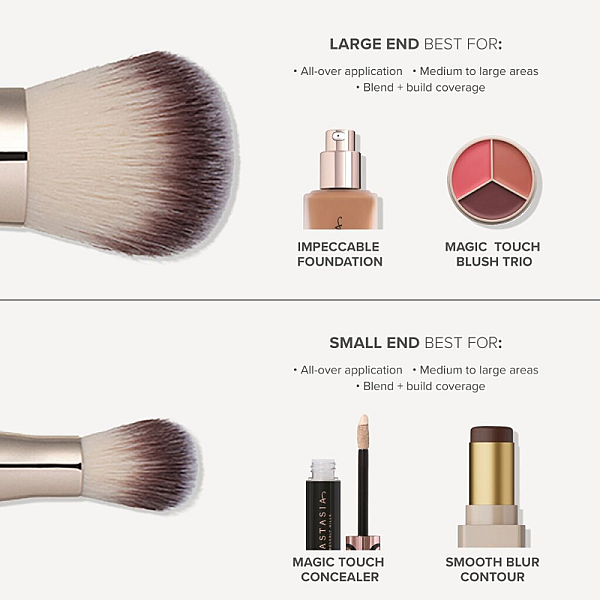 Pensula dubla Impeccable Foundation&Face 