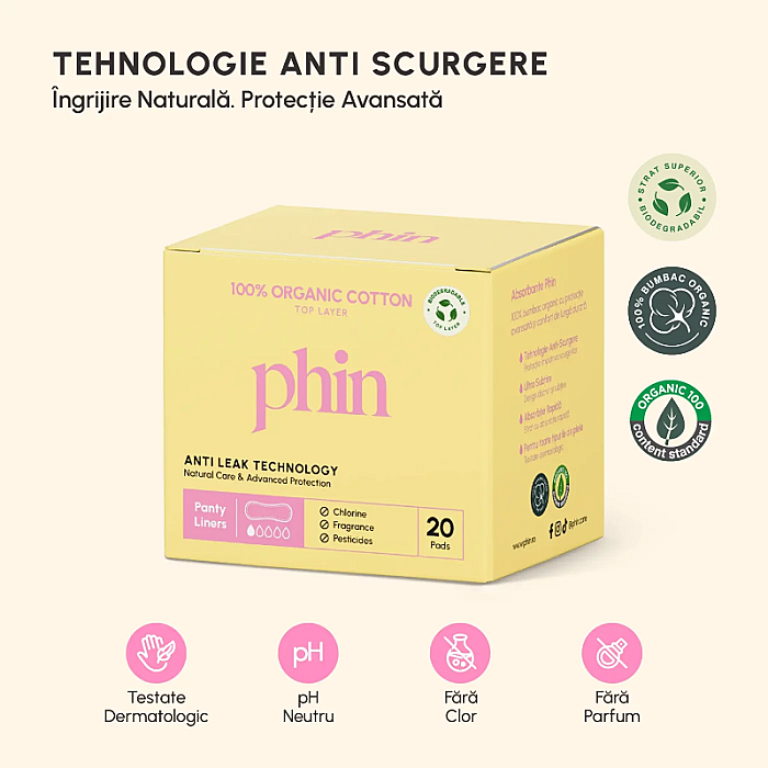 Absorbante zilnice din bumbac 100% organic