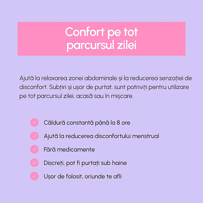 Plasturi termici pentru crampe menstruale