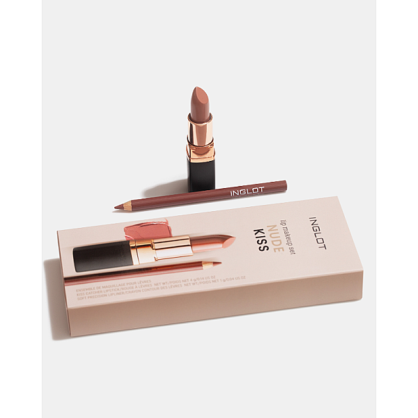 Set pentru buze Kiss - Ruj Kiss Catcher, Creion de buze Soft Precision