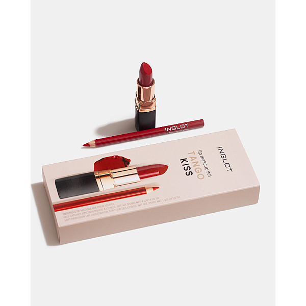 Set pentru buze Kiss - Ruj Kiss Catcher, Creion de buze Soft Precision