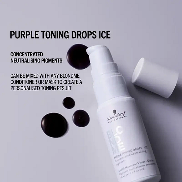 Picaturi neutralizante pentru par blond BLONDME Toning Drops Purple