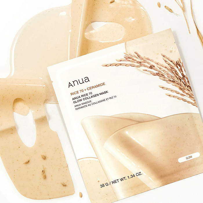Masca hidrogel cu colagen pentru hidratare si luminozitate Rice 70 Glow Collagen Mask