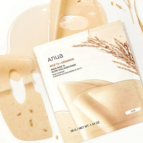 Masca hidrogel cu colagen pentru hidratare si luminozitate Rice 70 Glow Collagen Mask