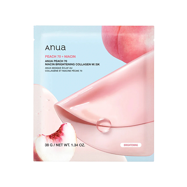 Masca hidrogel iluminatoare pentru tenul tern Peach 70 Niacin Brightening Collagen Mask