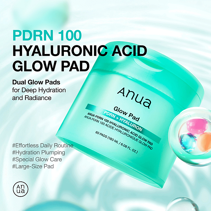 Dischete tonice hidratante cu acid hialuronic si PDRN 100Hyaluronic Acid Glow Pad