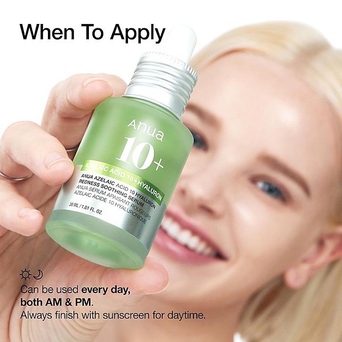 Ser calmant anti-roseata pentru piele sensibila Azelaic Acid 10 Hyaluron Redness Soothing