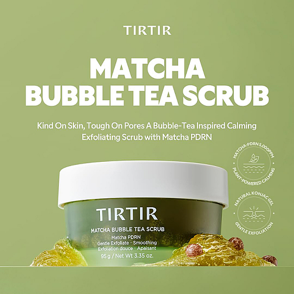 Exfoliant facial cu gel de konjac si acid salicilic Matcha Bubble Tea Scrub