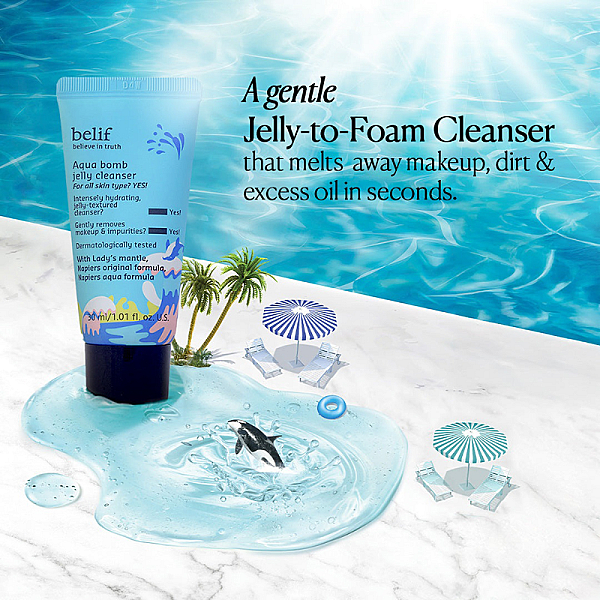 Gel de curatare si demachiere cu aminoacizi si glicerina Aqua Bomb Jelly Cleanser