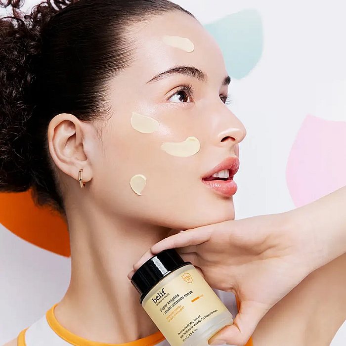 Masca de noapte revitalizanta cu niacinamide si acid ascorbic Super Knights Vitamin Mask