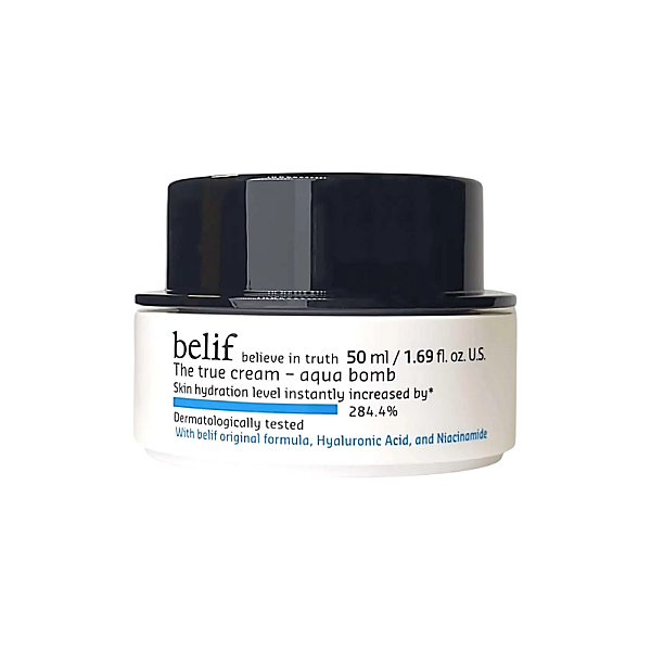 Crema de fata hidratanta cu acid hialuronic si squalane pentru ten mixt sau gras Aqua Bomb The True Cream