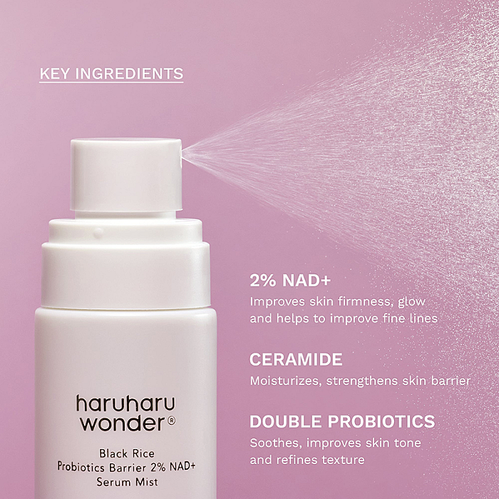 Serum spray pentru hidratare si luminozitate cu orez negru fermentat si probiotice Black Rice Probiotics Barrier