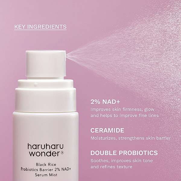 Serum spray pentru hidratare si luminozitate cu orez negru fermentat si probiotice Black Rice Probiotics Barrier