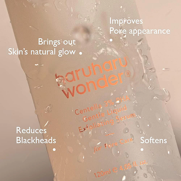 Ser exfoliant de fata pentru curatarea porilor cu PHA 3% si extract de Centella Asiatica Gentle Liquid Exfoliating Serum
