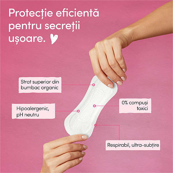 Absorbante zilnice cu bumbac organic ultra-subtiri