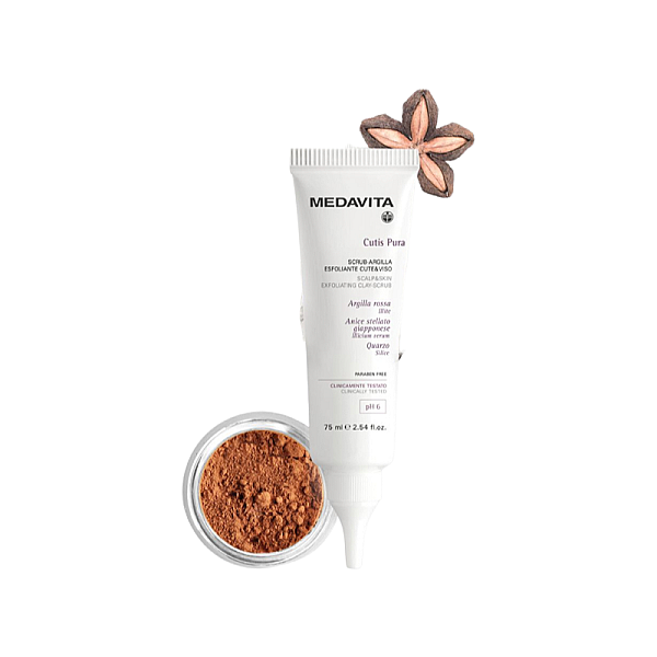 Scrub monodoza pentru scalp si fata cu argila rosie si quartz Cutis Pura Exfoliating Clay-Scrub