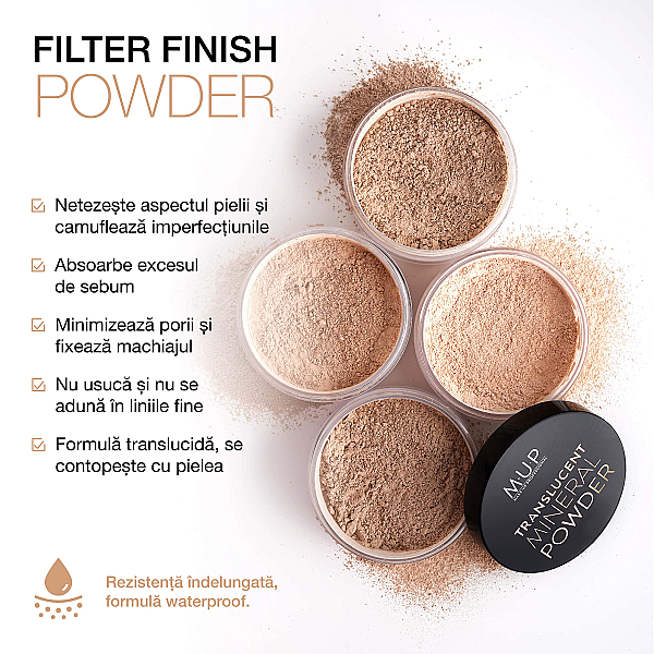 Pudra pulbere waterproof translucent mineral powder