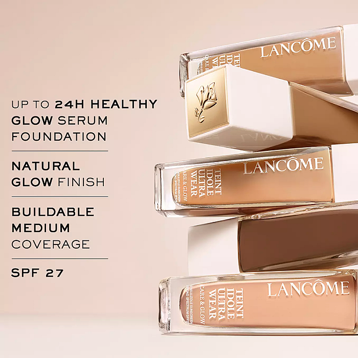 Fond de ten cu efect luminos Teint Idole Ultra Wear Care & Glow