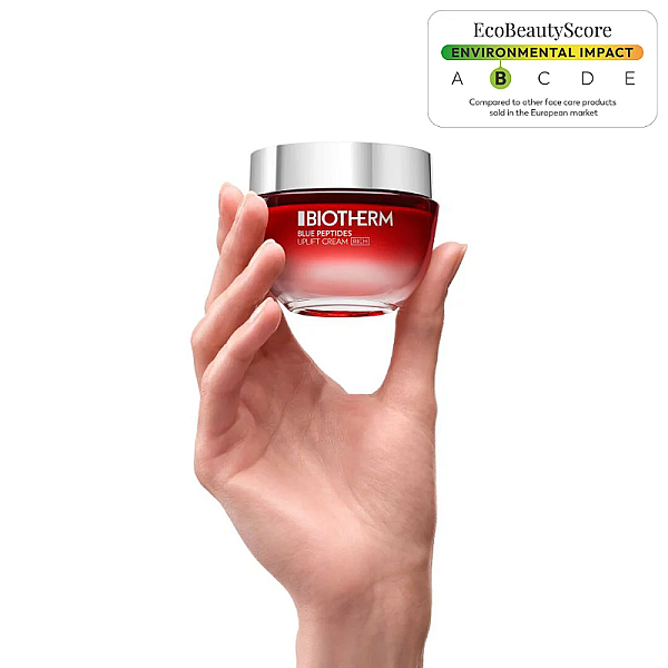 Crema anti-rid cu peptide pentru fermitate si lifting pentru tenul uscat Blue Peptides Uplift Rich Cream