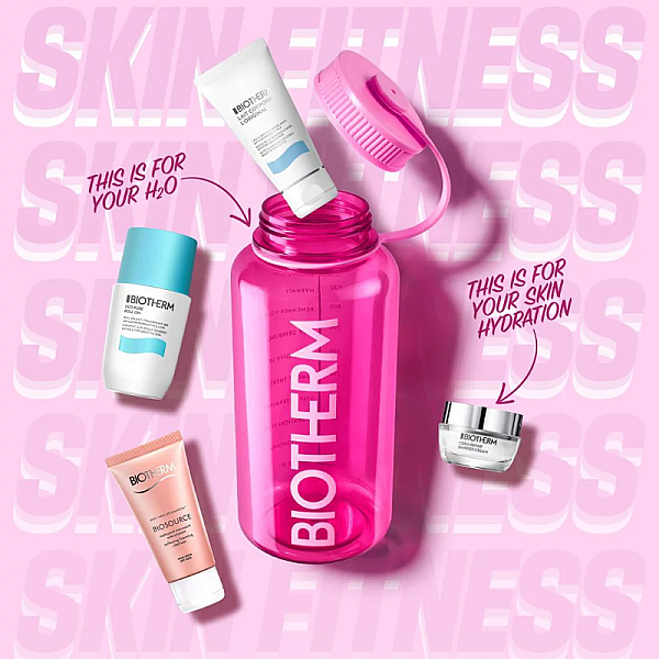 Set de hidratare cu sticla reutilizabila Pink Drop Skin & Body Hydration Essentials