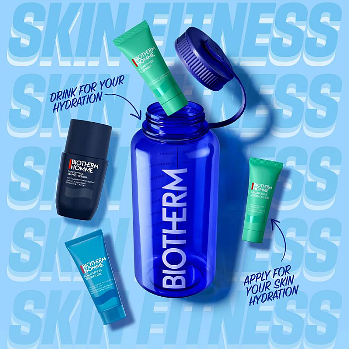 Set de hidratare cu sticla reutilizabila pentru barbati Power Drop Skin & Body Hydration Essentials