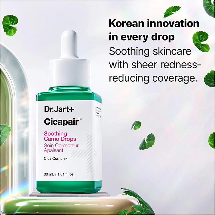 Ser fluid corector pentru roseata cu SPF 20 si Centella Asiatica Cicapair Soothing Camo Drops