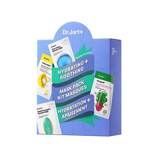 Set 4 masti hidratante si calmante Hydrating + Soothing Mask Kit