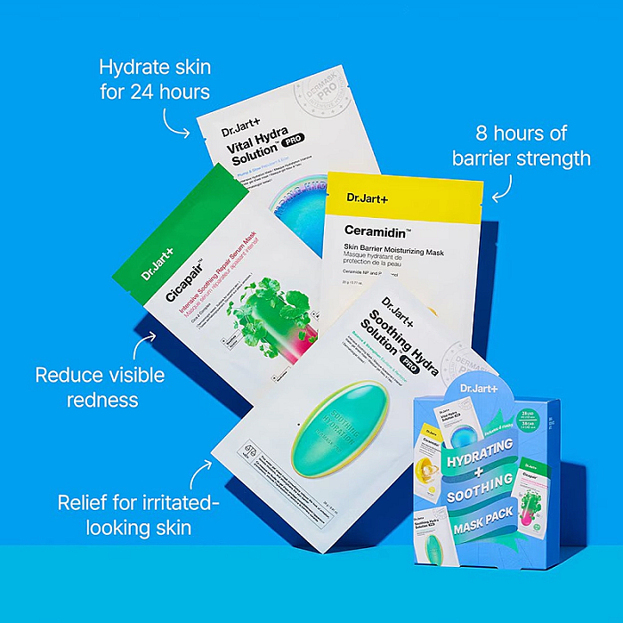 Set 4 masti hidratante si calmante Hydrating + Soothing Mask Kit